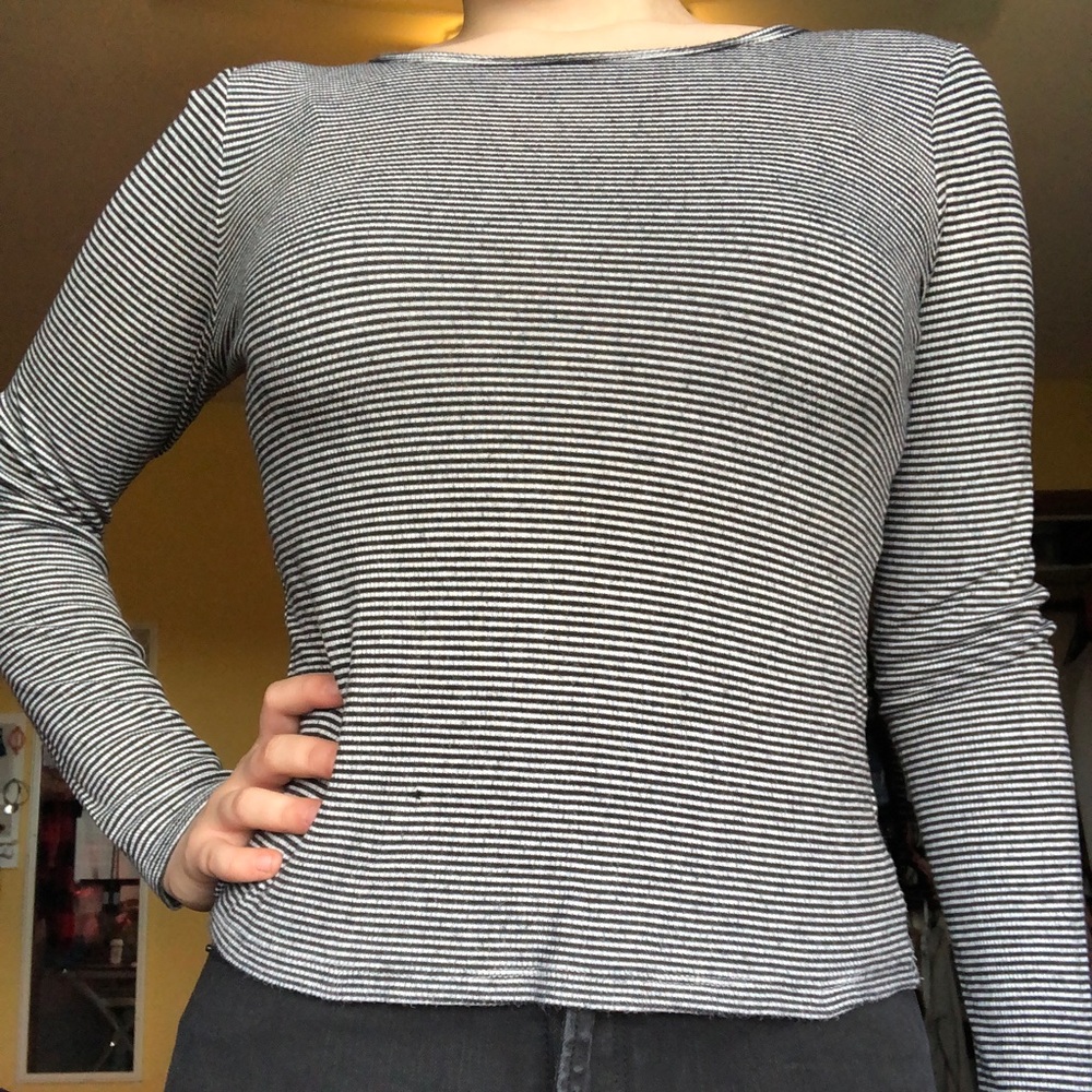 striped long sleeve top